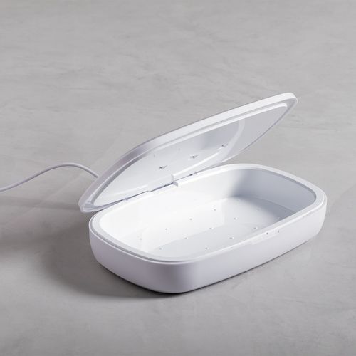 white Caja Esterilizadora UV Cargador Halby