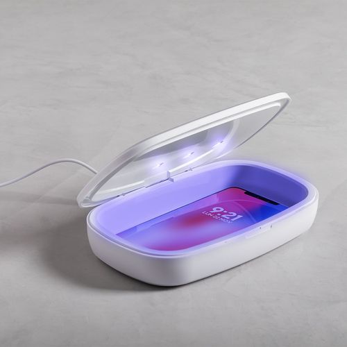 white Caja Esterilizadora UV Cargador Halby