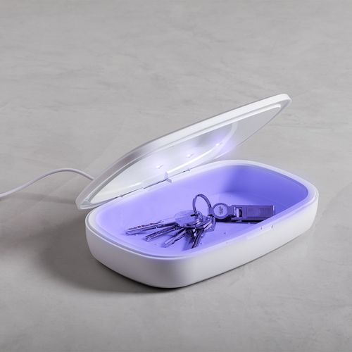 white Caja Esterilizadora UV Cargador Halby