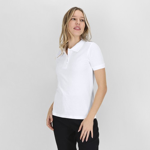white Polo Mujer Blanco