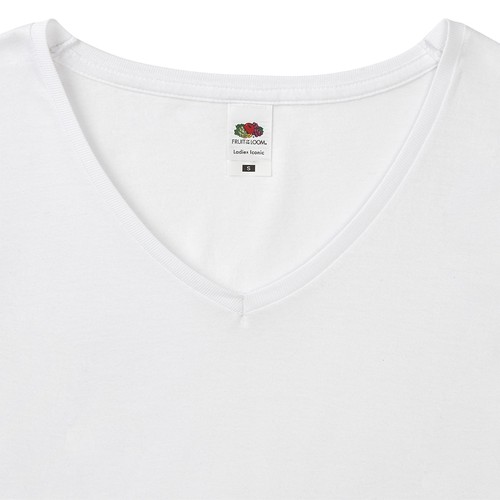 T-Shirt Femme Blanc Iconic V-Neck - 5