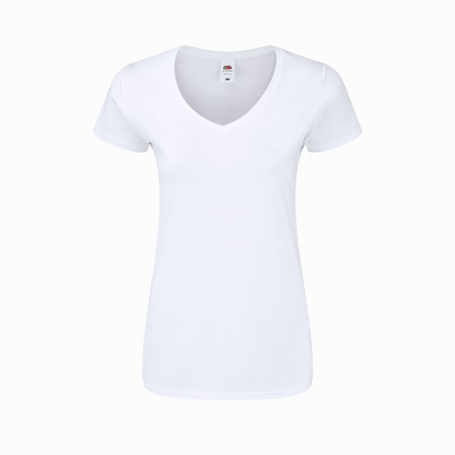 CAMISETA MUJER BLANCA ICONIC V-NECK