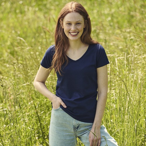 azul marino oscuro Camiseta Mujer Color Iconic V-Neck