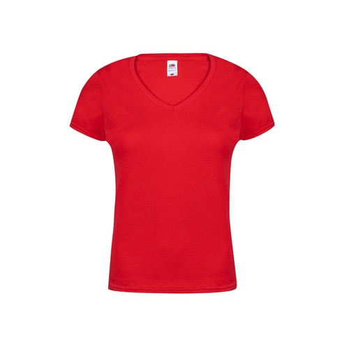 red Camiseta Mujer Color Iconic V-Neck