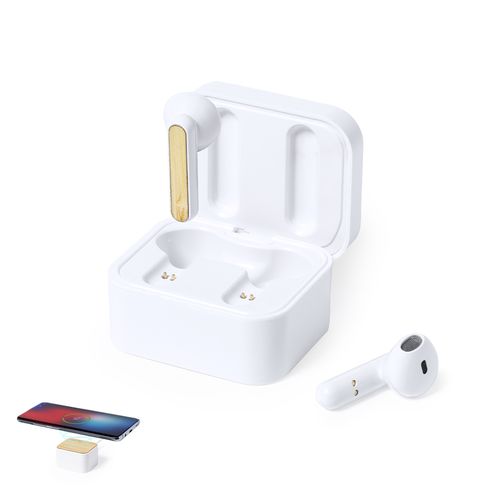 white Auriculares Cargador Billins