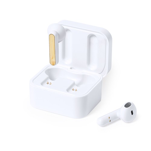 white Auriculares Cargador Billins
