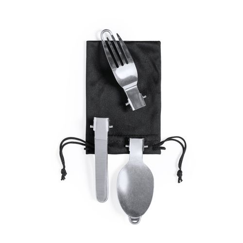 black Set Menaje Camping Sondic