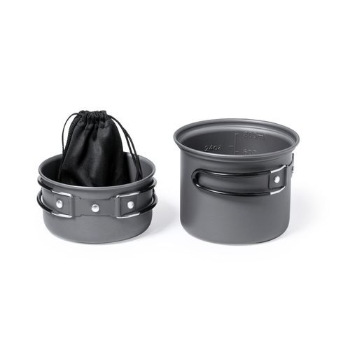 black Set Menaje Camping Sondic