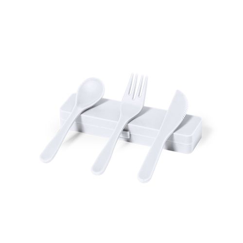 white Set Cubiertos Florax