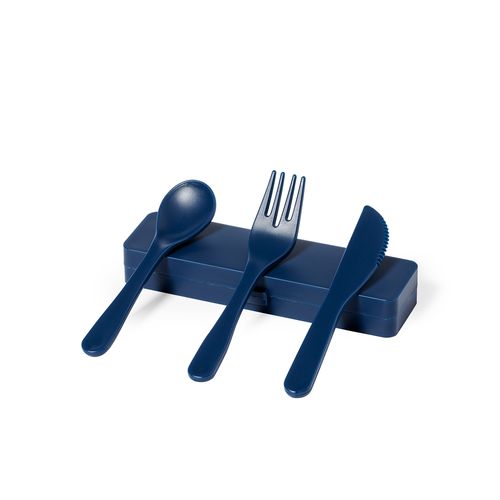 azul marino Set Cubiertos Florax
