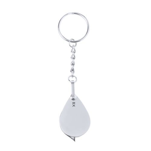 plateado Lupa Llavero Kitins 8X