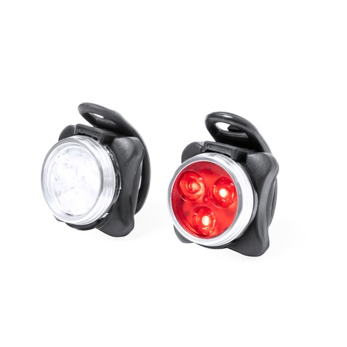 black Set Luces Seguridad Bici Remko