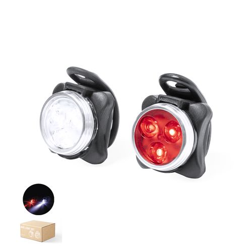 black Set Luces Seguridad Bici Remko