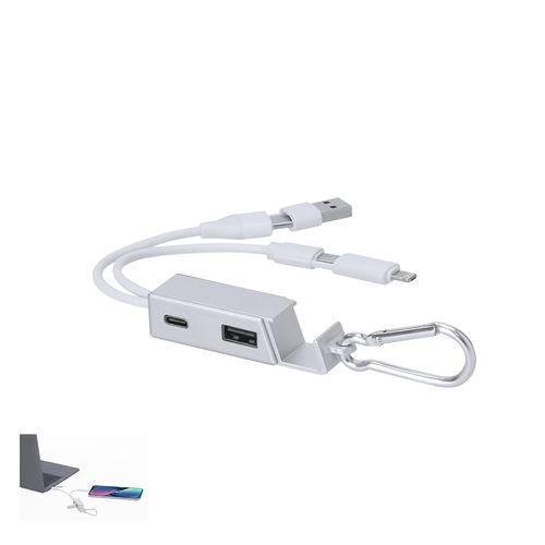 plateado Puerto USB Cargador Leony