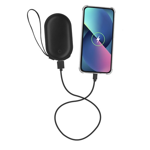 black Power Bank Calentador Manos Geax