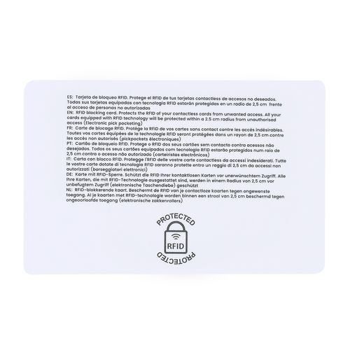 white Tarjeta Bloqueo RFID Fatton