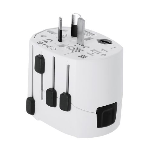 white Adaptador Viaje Universal Skross PRO 3-POLE