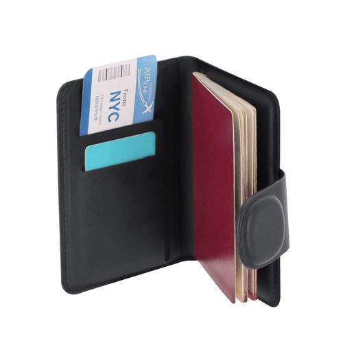 black Funda Pasaporte Localizador Rebec