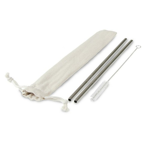 Ensemble de pailles réutilisables, 2 pièces avec brosse de nettoyage | Monim