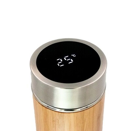Thermos en bambou 500 ml avec infuseur et affichage numérique de la température | Georgia thumbnail 8