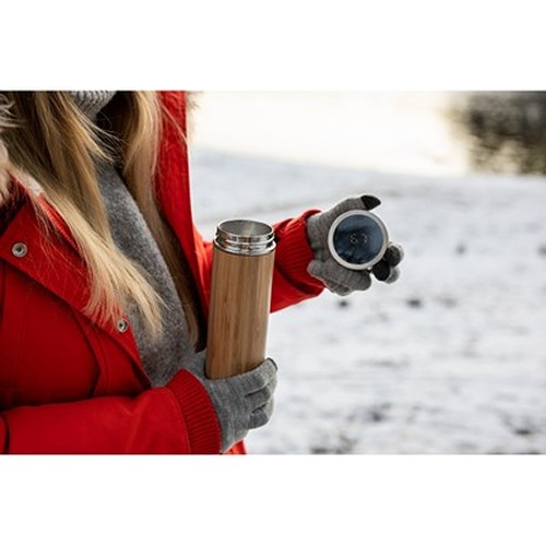 Thermos en bambou 500 ml avec infuseur et affichage numérique de la température | Georgia thumbnail 4