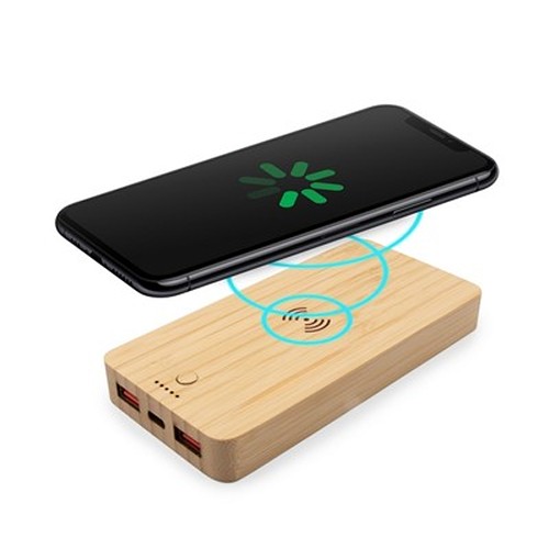 Power Bank sans fil en bambou 8000 mAh B'RIGHT, chargeur sans fil 15W | Benson thumbnail 4