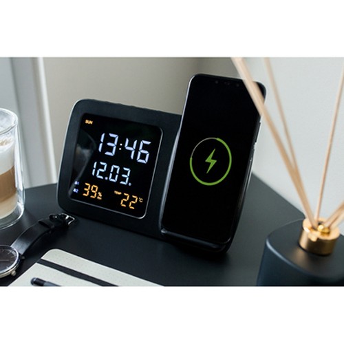 Chargeur sans fil 5W-15W Exclusive Collection , horloge numérique multifonctionnelle | Isha thumbnail 11