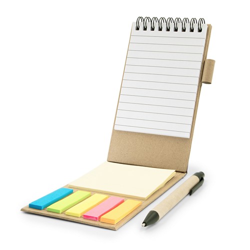 Porte-mémo, carnet, stylo à bille, notes autocollantes | Madelyn