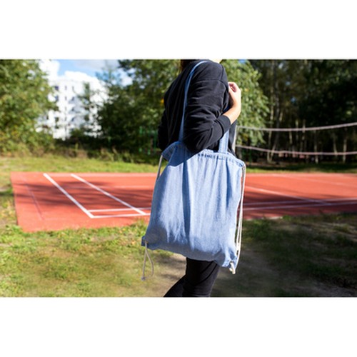 Sac en coton recyclé 2 en 1, sac à cordon et sac shopping | Jamarion thumbnail 10