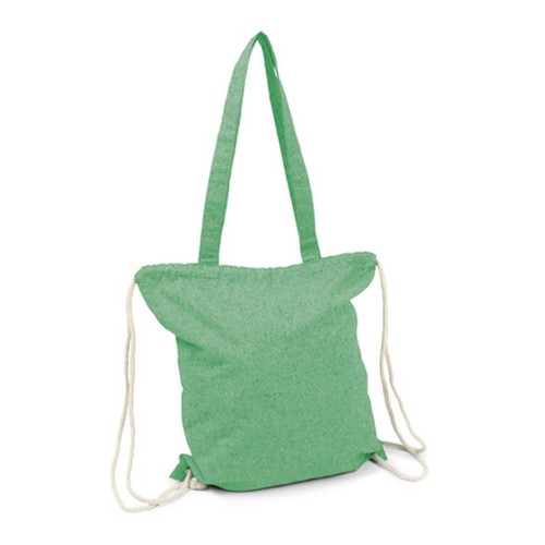 Sac en coton recyclé 2 en 1, sac à cordon et sac shopping | Jamarion thumbnail 5