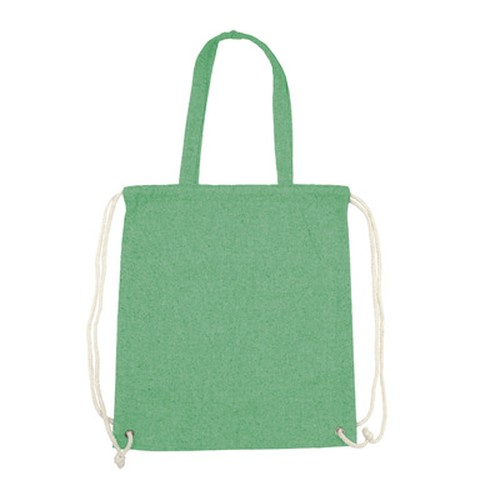 Sac en coton recyclé 2 en 1, sac à cordon et sac shopping | Jamarion thumbnail 7