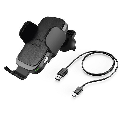 Support de voiture pour téléphone avec chargeur sans fil 10W Hama