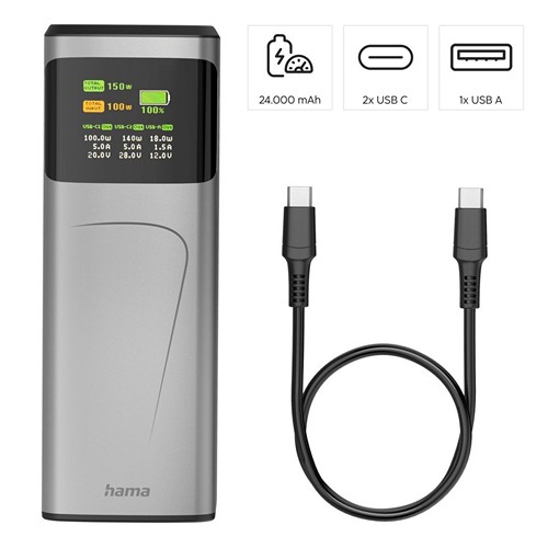 Power Bank 24000 mAh Hama High Power 150W