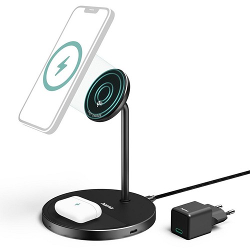 Chargeur sans fil magnétique 2 en 1 15W Hama thumbnail 5