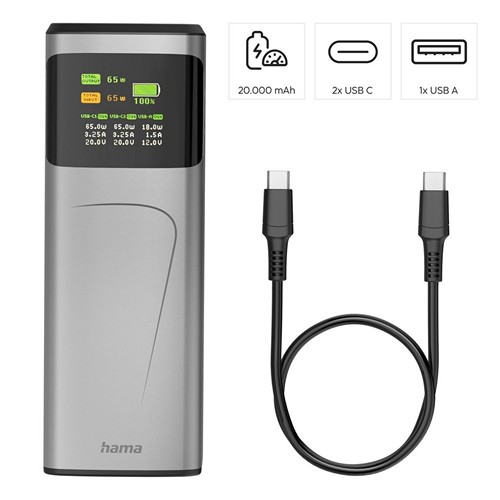 Power Bank 20000 mAh Hama High Power 65W thumbnail 4