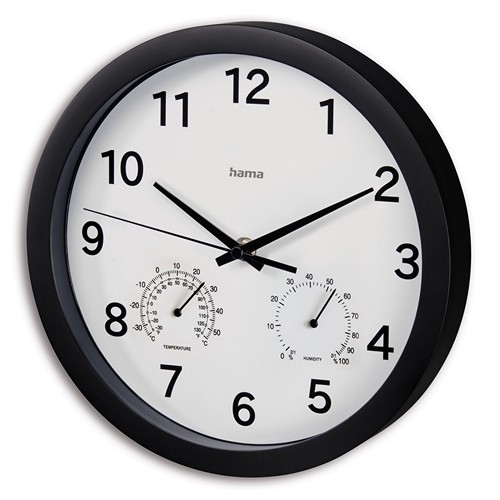 Horloge murale avec thermomètre et hygromètre Hama