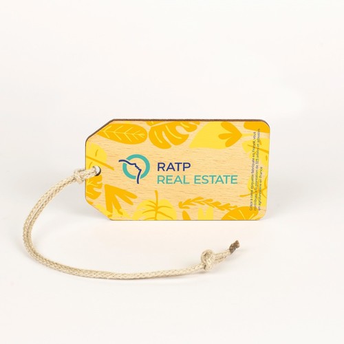 Etiquette de bagage Utopia imprimée sans carte - 1