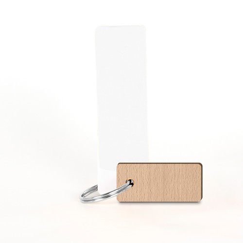 Porte-clés Sésame rectangle imprimé avec anneau direct et carte - 3