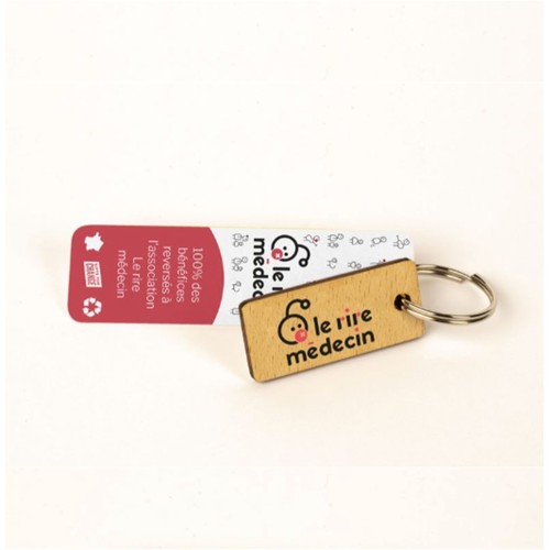 Porte-clés Sésame rectangle imprimé avec anneau direct et carte - 1