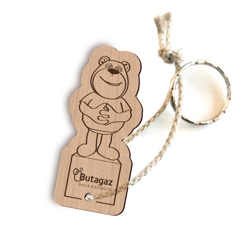 Porte-clés sur mesure imprimé avec anneau et lien, sans carte - 1