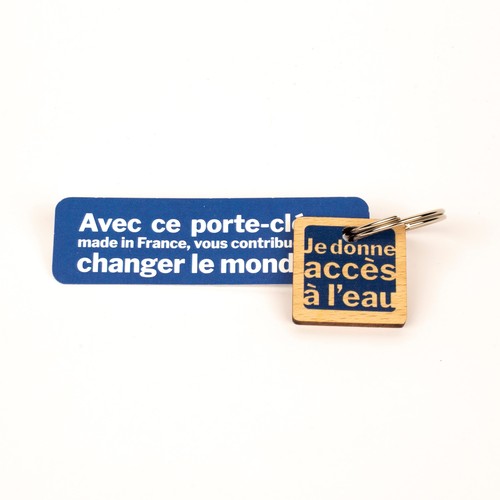 Porte-clés Sésame carré imprimé avec anneau direct et carte - 3
