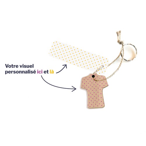 Porte-clés Supporter maillot imprimé avec anneau, lien et carte - 4
