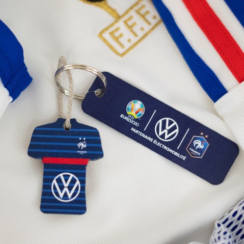 Porte-clés Supporter maillot imprimé avec anneau, lien et carte - 1