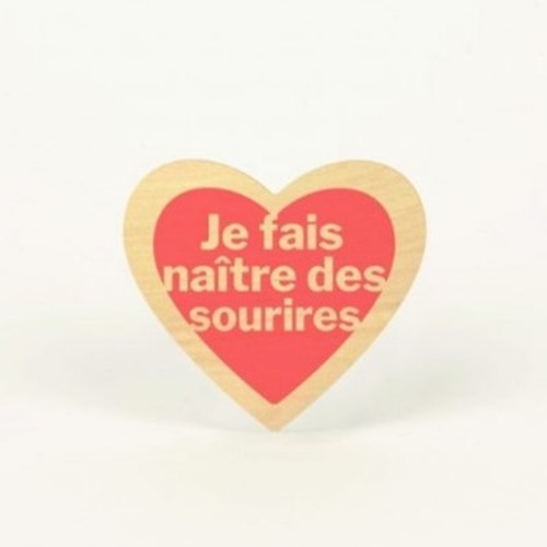 Sticker en bois Woodstick coeur