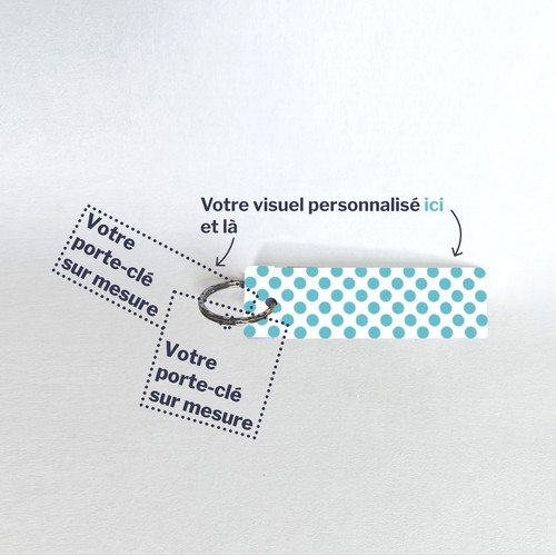 Porte-clés sur mesure imprimé avec anneau direct et carte - 3