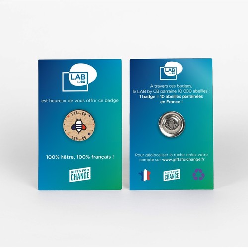 Badge Tourond taille S imprimé avec aimant avec carte personnalisée - 1