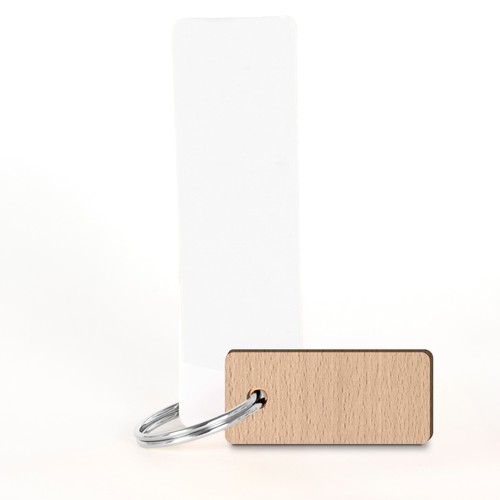 Porte-clés Sésame rectangle gravé avec anneau direct et carte - 2
