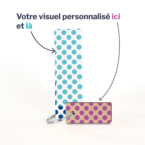 Porte-clés Sésame rectangle gravé avec anneau direct et carte - 3