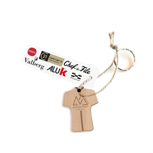 Porte-clés Supporter maillot gravé avec anneau, lien et carte - 1