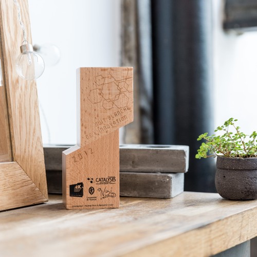 Trophée en bois César imprimé thumbnail 4